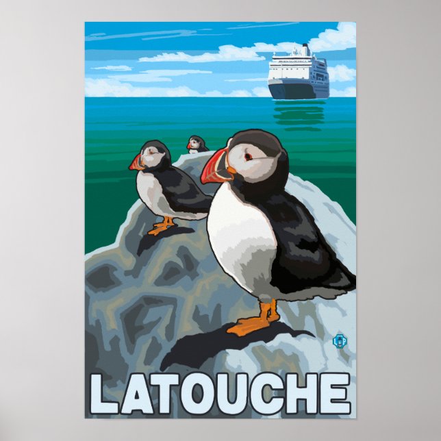 Affiches Bateau de pêche et de croisière - Latouche, Alaska (Devant)