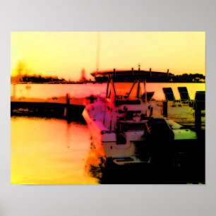 Affiches Bateau sur la baie de tranquilité