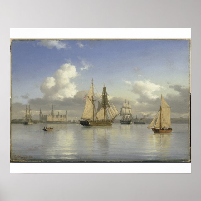 Affiches Bateaux à voile au large du château de Kronborg, S (Devant)