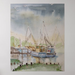 Affiches Bateaux de pêche à Rye Harbour East Sussex Anglete