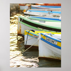 Affiches Bateaux de pêche provençaux typiques peints en