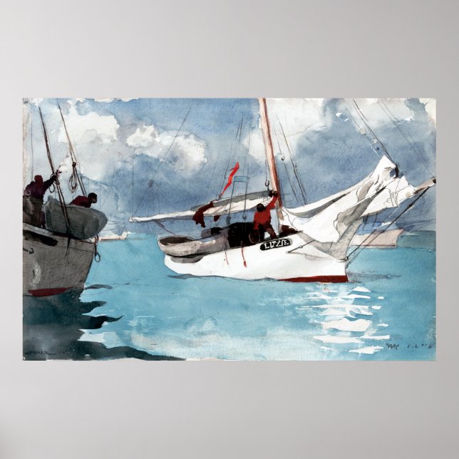 Affiches Bateaux de pêche Winslow Homer, Key West (Devant)