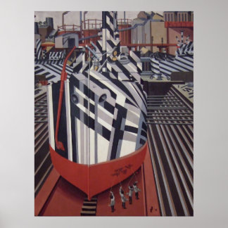 Affiches Bateaux Éblouissants Dans l'affiche Drydock 24"x31