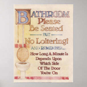 Affiches Bathroom---Please Be Seated