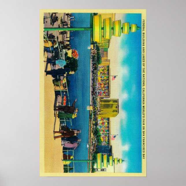 Affiches Bâtiment fédéral et lacs des Nations (Devant)