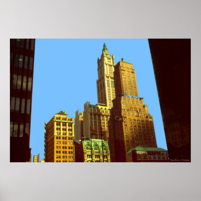Affiches Bâtiment Woolworth de New York - Imprimer l'Art nu (Devant)