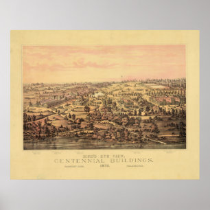 Affiches Bâtiments centennaux Fairmount PK de la PA 1876 de