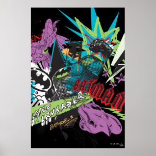 Affiches Batman Caped Crusader Neon Collage