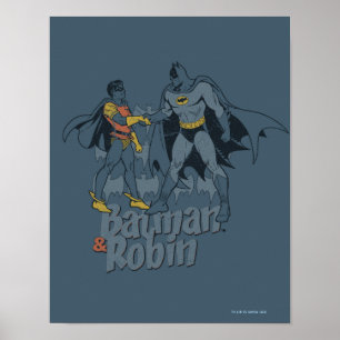 Affiches Batman Et Robin Distressed Graphisme