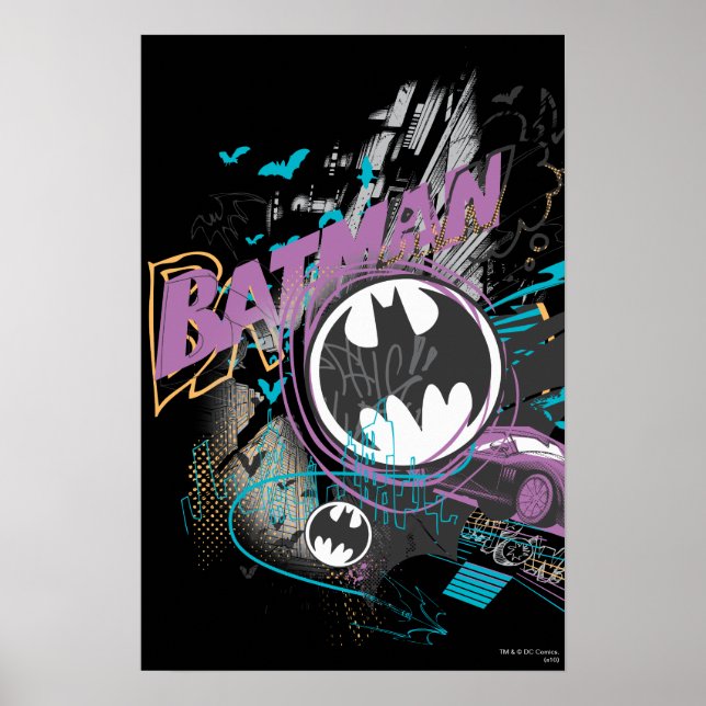 Affiches Batman Gotham Skyline Sketch (Devant)