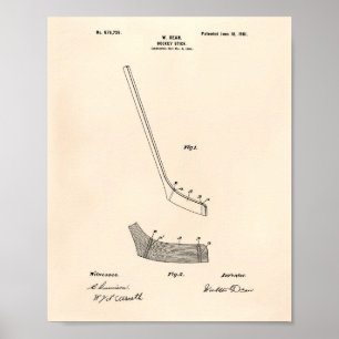 Affiches Bâton de hockey 1901 Art breveté - Vieux Poivre