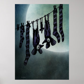 Affiches Bats à Pleines lunes amusants