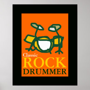 Affiches batteur de rock classique
