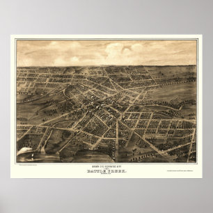 Affiches Battle Creek, carte panoramique de MI - 1870