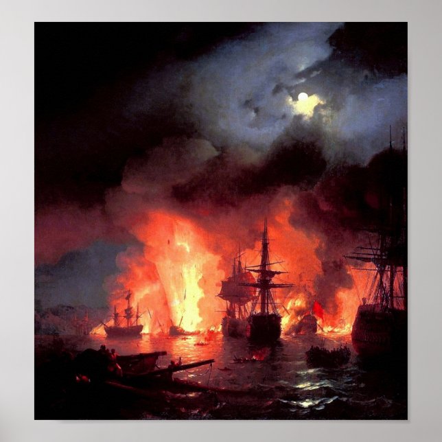 Affiches Battle of Cesme at Night (Devant)