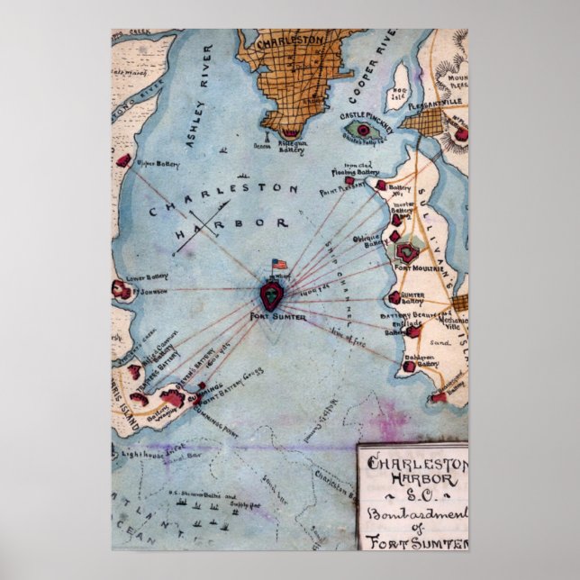 Affiches Battle of Fort Sumter - Civil War Panoramic 3 (Devant)