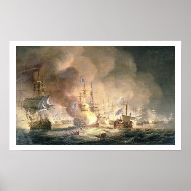 Affiches Battle of the Nile, 1er août 1798 at 10pm, 1834 (Devant)