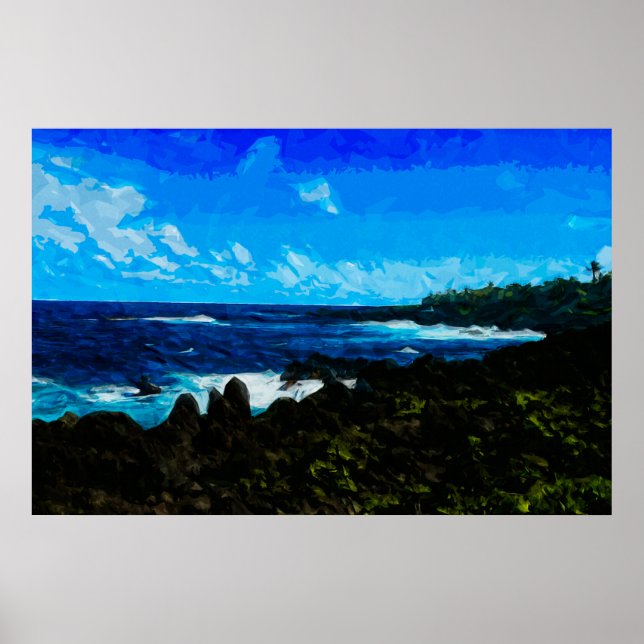 Affiches Bay On the Road to Hana Maui Abstrait (Devant)