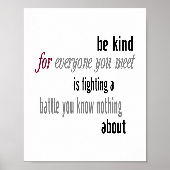 Affiches Be Kind (taille d'image standard) (Devant)