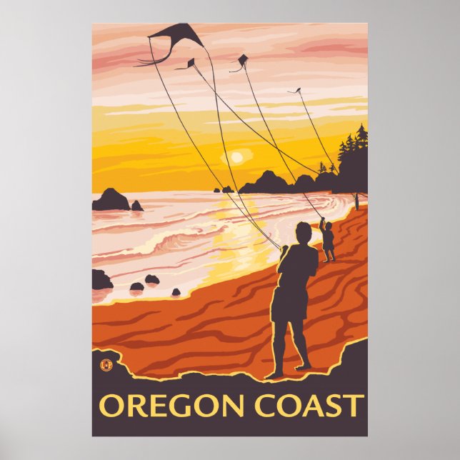 Affiches Beach & Kites - Oregon Coast (Devant)