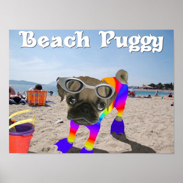 Affiches Beach Puggy (Devant)
