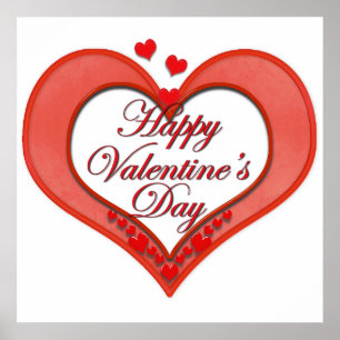Affiches Beaded Red Heart Valentine