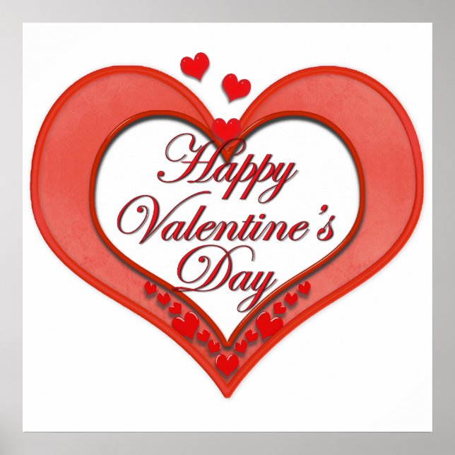 Affiches Beaded Red Heart Valentine (Devant)