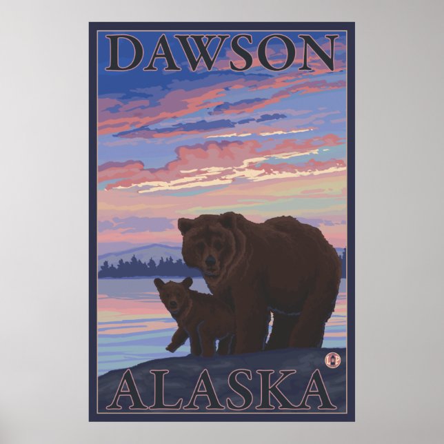 Affiches Bear and Cub - Dawson, Alaska (Devant)