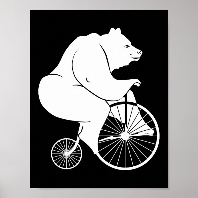 Affiches Bear équitation Penny Farthing Bike (Devant)