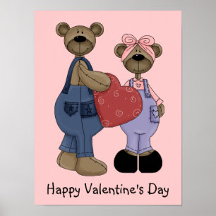 Affiches Bear Sweethearts personnalisable Print/Sign