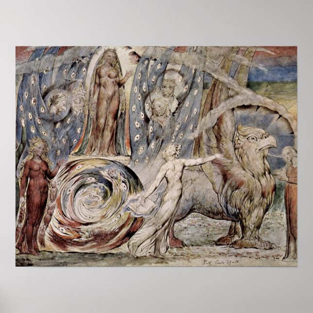 Affiches Beatrice parle avec Dante par William Blake (Devant)