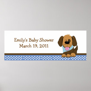 Affiches Beau Baby shower de chiot / Bannière d'anniversair