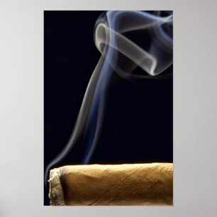 Affiches Beau cigare avec de la fumée
