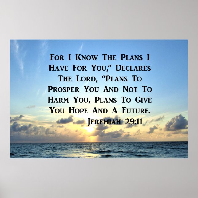 AFFICHES BEAU JEREMIAH 29:11 SCRIPTURE VERSE (Devant)