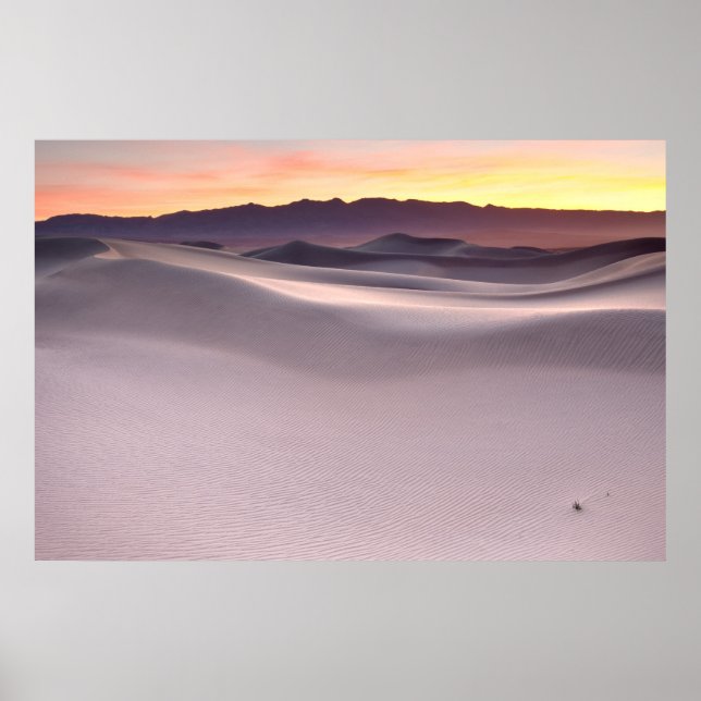 Affiches Beau lever de soleil sur les dunes de sable du dés (Devant)