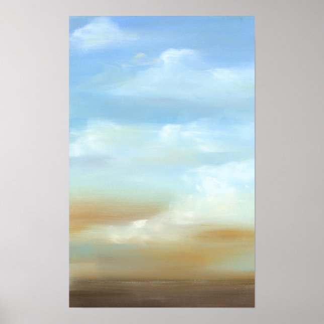Affiches Beau paysage avec nuages fluides (Devant)