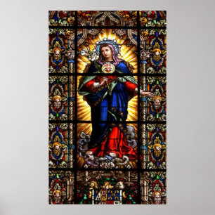 Affiches Beau Sacré Coeur Religieux de Vierge Marie