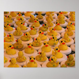 Affiches Beaucoup De Canards En Caoutchouc Jaune