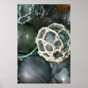 Affiches Beaucoup de flotteurs de pêche au verre, Alaska