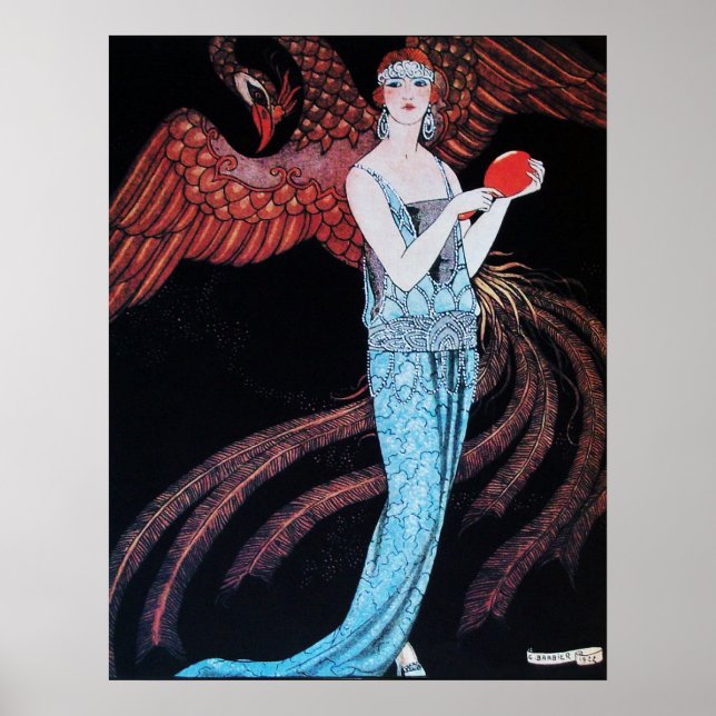 AFFICHES BEAUTÉ ET PHOENIX, DESIGNER MODE COMPOSÉ ARTISTE (Devant)