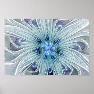 Affiches Beauté florale Abstraite moderne Blue Pastel Flowe