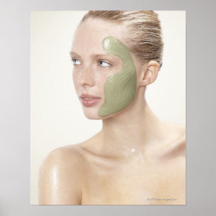 Affiches beauté, mouille, spa, cheveux vers le haut, blonde