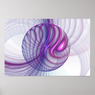 Affiches Beautiful Swing Modern Abstract Fractal Art Pink