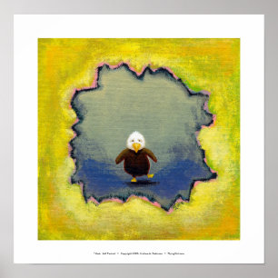 Affiches Bébé bancal d'art d'aigle chauve apprenant