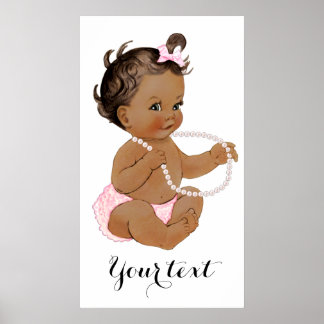 Affiches Bébé Fille Ethnique Fête Prénatale Pantalon à Vola