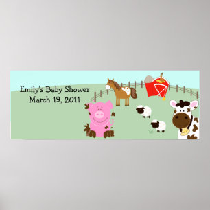 Affiches Bébés de ferme Barnyard Barn Yard Bannière d'anniv