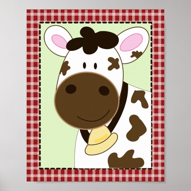 Affiches BÉBÉS DE FERME VACHE 8x10 BÉBÉ SALLE DE NURSERY IM (Devant)