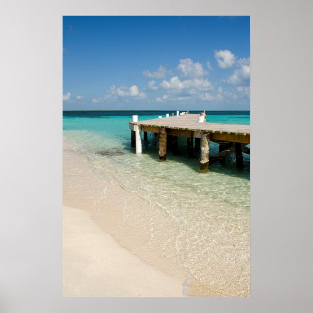 Affiches Belize, mer des Caraïbes, Goff Caye. Petite île (Devant)