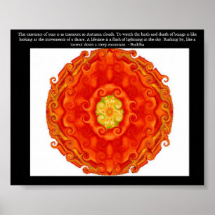 Affiches Belle citation bouddhiste avec Mandela vibrant