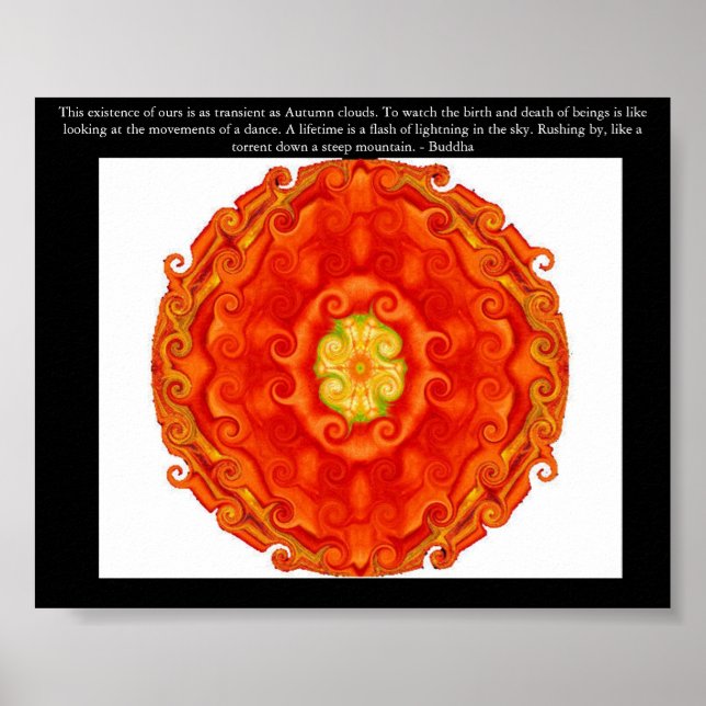 Affiches Belle citation bouddhiste avec Mandela vibrante (Devant)